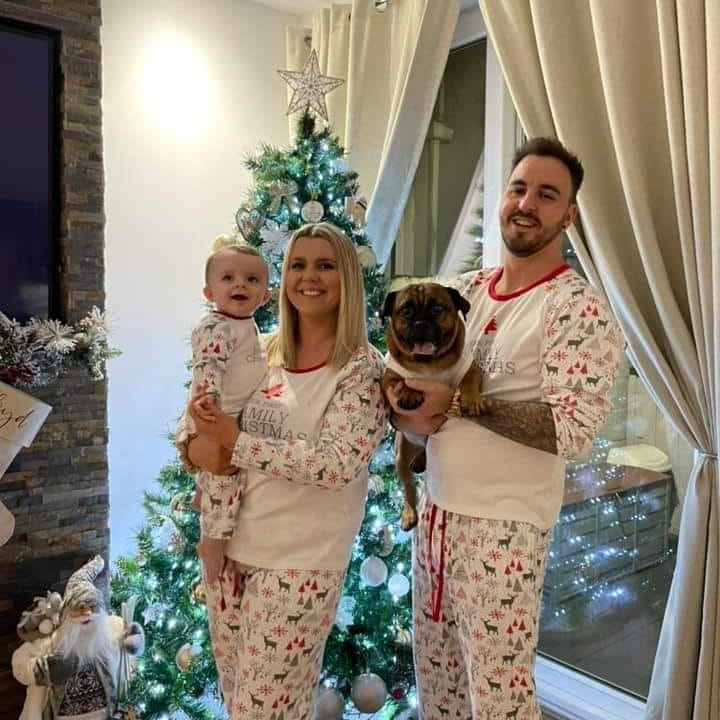 Matching Family Grey Reindeer Christmas PJs