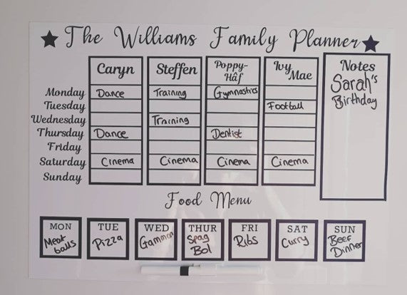 Magnetic Wipeable Family Planner